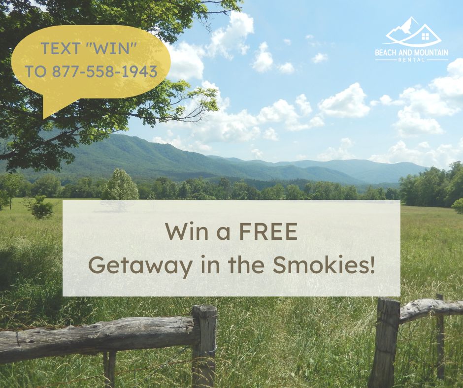 Text "win" to 877-558-1943 to win a free stay in the smokies!